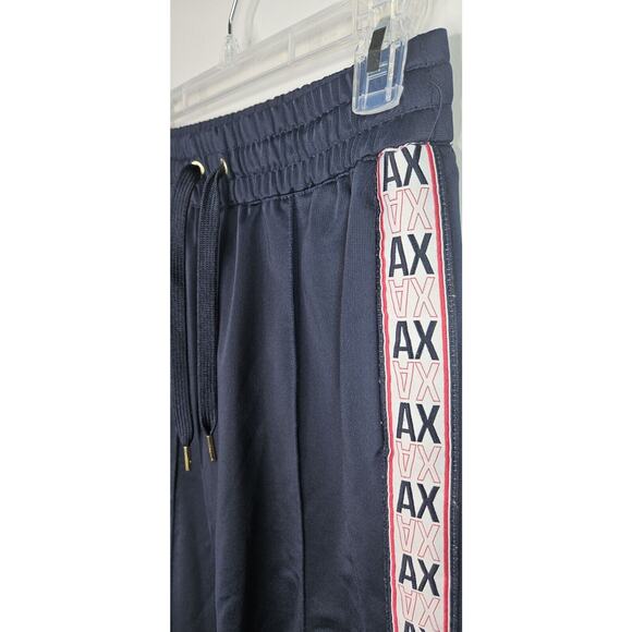 A/X Armani Exchange Womens Track Pants XS Black Red Logo Snap Up Leg Side Stripe - Picture 6 of 16